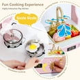 thumbnail image 4 of LINLUX Wood Kids Kitchen Playset, Pretend Play Toy Kitchen for Toddlers, w/Color Board & Fridge, Pink, 4 of 9