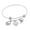 White, variant on EDFORCE Stainless Steel Yellow Gold-Tone Hamsa Evil Eye Protection Bangle Bracelet, 8"
