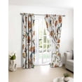 thumbnail image 5 of Spring Flowers Blackout Curtains for Bedroom Living Room, Red Orange Floral Branch Hummingbird Beige 84 In Long Thermal Insulated Room Darkening Drapes Grommet Window Treatments, 42 x 84 In, 5 of 9