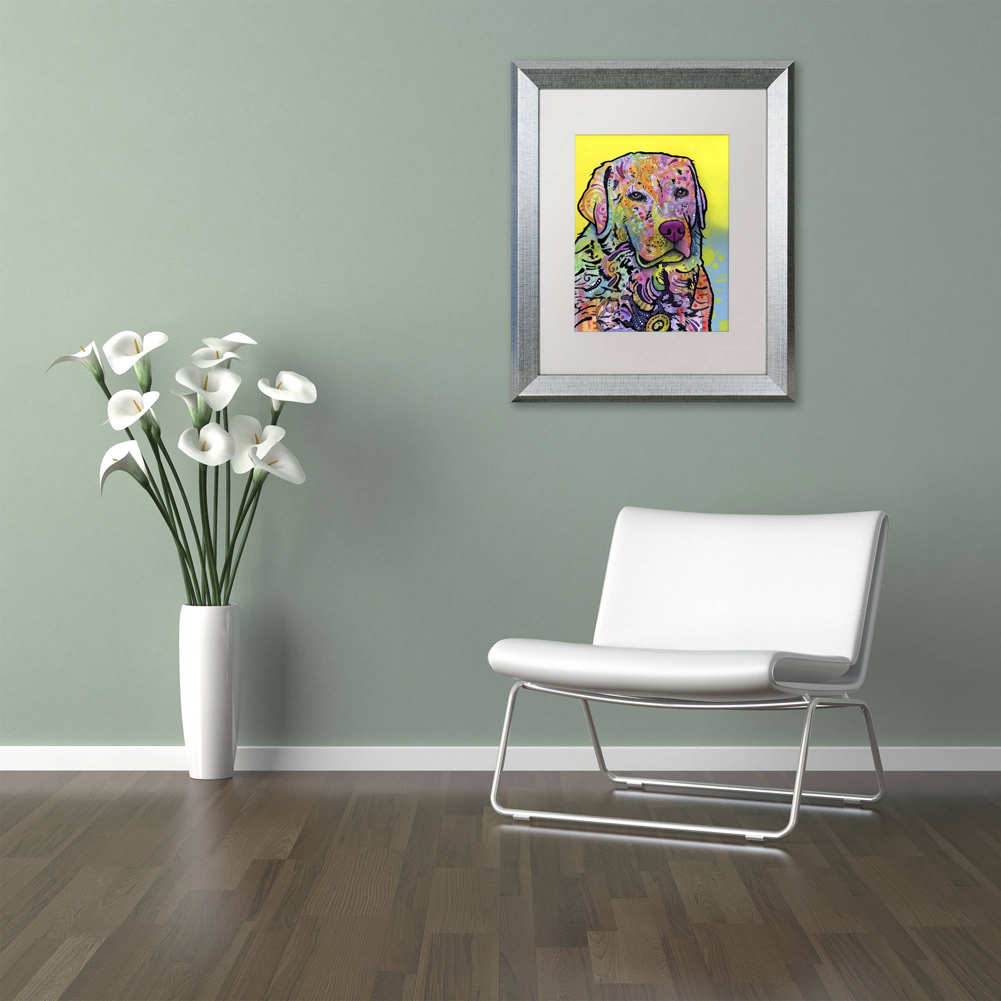 Trademark Fine Art "Goose" Canvas Art by Dean Russo, White Matte, Silver Frame