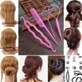 thumbnail image 3 of HEVIRGO 4Pcs Braid Ponytail Bun Maker Comb DIY Hairdressing Accessory Hair Styling Set, 3 of 10