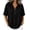 02# Black, variant on Women's Linen Tops Ihhxva Short Sleeve Snap Button Stretchable Lightweight Summer Cotton Hooded Casual Tunic S-2XL