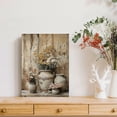 thumbnail image 3 of Rustic Farmhouse Daisy Floral Canvas Wall Art, Vintage Neutral Country Flower Botanical Print for Bathroom, Living Room & Bedroom Home Decor, 3 of 7