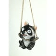 thumbnail image 2 of Resin Hanging Raccoon Garden Statue Solar LED Eye Lights Animal Yard Decoration, 2 of 3