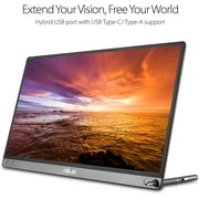 ASUS ZenScreen 15.6 1080P Portable Monitor (MB16AC) - Full HD, IPS, Eye Care, Foldable Smart Case, Ultra-slim, Lightweight, USB-C Power Delivery, For Laptop, PC, Phone, Console , Black