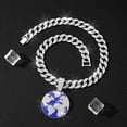 thumbnail image 3 of Hip Hop Cuban Chains Planet Earth Pendant Diamond Cuban Necklace for Men and Women 15mm Necklaces Jewelry Iced Out Bling Chain, 3 of 7