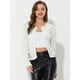 thumbnail image 3 of Chaqueta corta con parte delantera abierta y manga larga con lentejuelas brillantes para mujer Plata S, 3 of 6