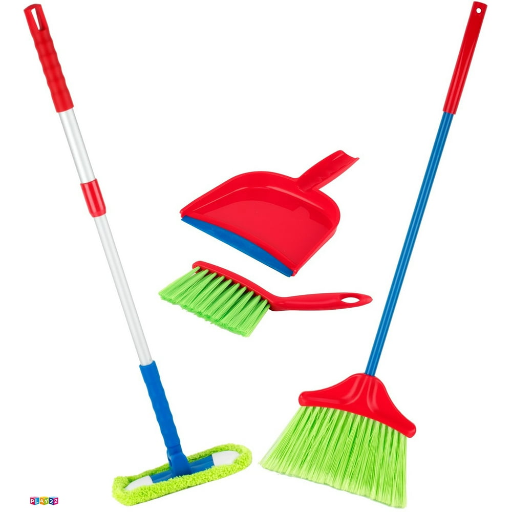 Kids Cleaning Set 4 Piece Toy Cleaning Set Includes Broom, Mop, Brush