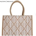 thumbnail image 3 of Milltown Merchants Jute Burlap Bags with Cotton Handles and Laminated Interior (1 Pack, Leaf - Large), 3 of 4