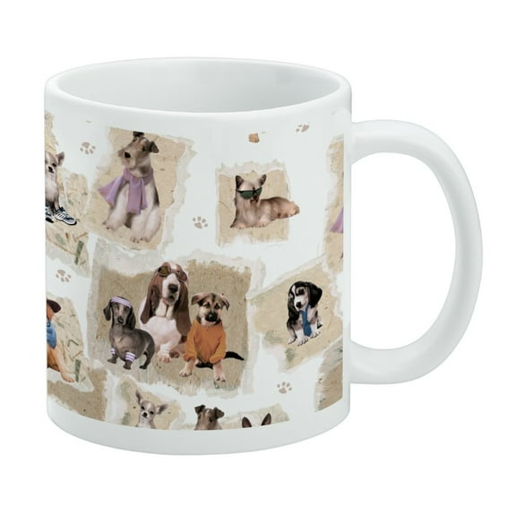 Cool Dudes Dogs in Outfits White Mug