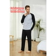 thumbnail image 3 of Mens Long Sleeve Pajama Set Men's Cotton Pajamas 2 Pieces Mens Warm Pajamas Set Long Sleeve and Pants Loungewear Set for Men, L-XXL, 3 of 12
