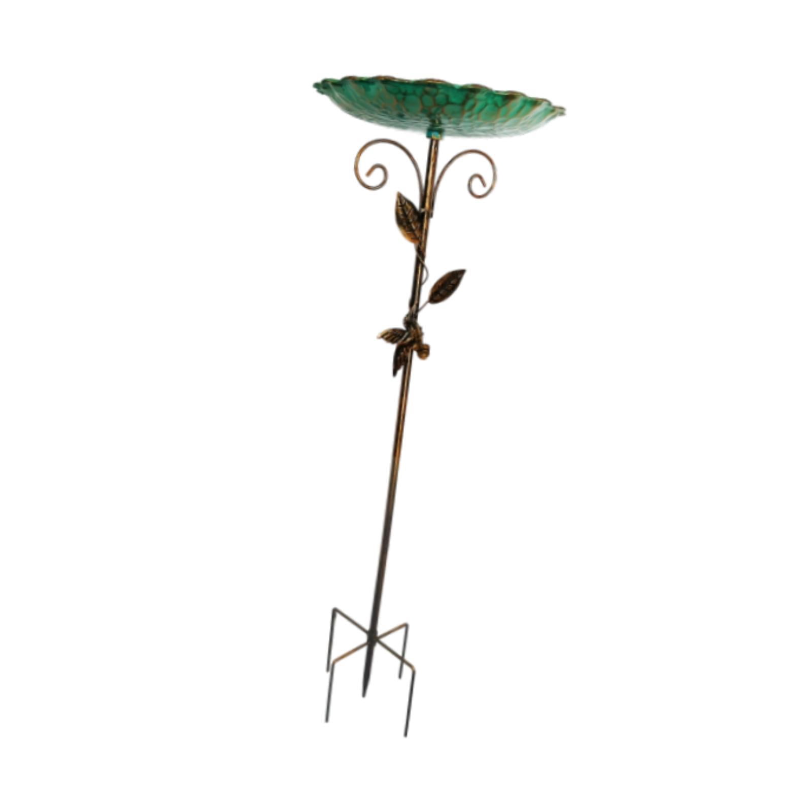 Miulika Bird Bath for Outdoor Weather Resistant Iron Birdfeeder for Lawn Garden Yard