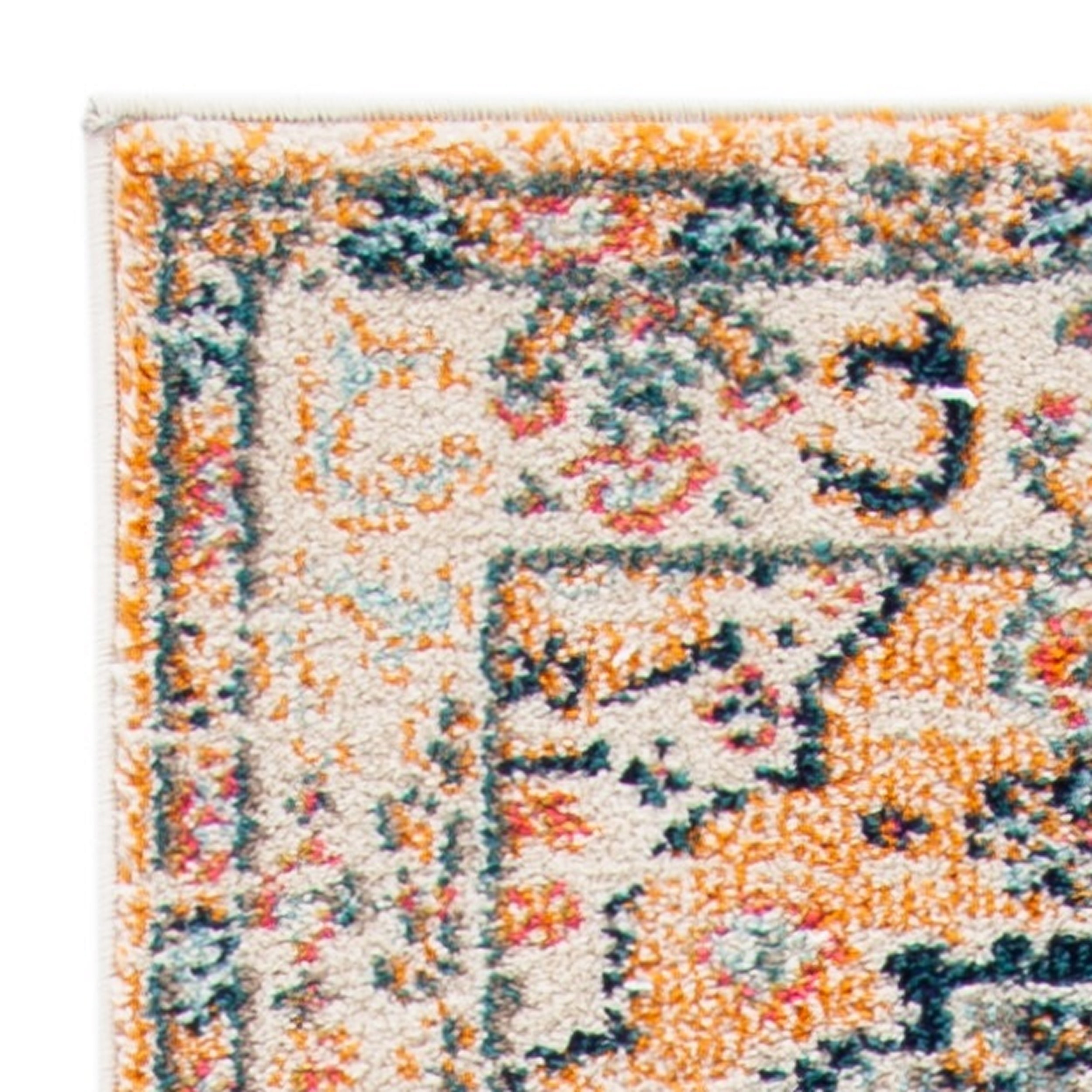 SAFAVIEH Madison Trenton Vintage Traditional Runner Rug, Orange/Ivory, 2' x 8'