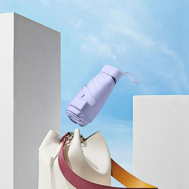 plegable para mujer, de 6 varillas, ideal para viajes y actividades al aire libre. Púrpura