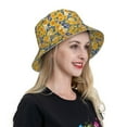 thumbnail image 6 of Fuzoiu Vintage White Yellow Sunflower Print Reflective Bucket Hat,Outdoor Hat for Men and Women,Bucket Hat for Travel Fishing Hunting Summer Camp, 6 of 6
