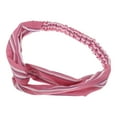 thumbnail image 4 of Unique Bargains 1 Pc Fashion Pinstripe Pattern Cross Elastic Hairband for Women White Pink, 4 of 6