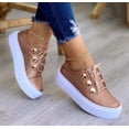 thumbnail image 2 of Lace-up Flats Sneakers Women Rivet Casual Shoes, 2 of 4