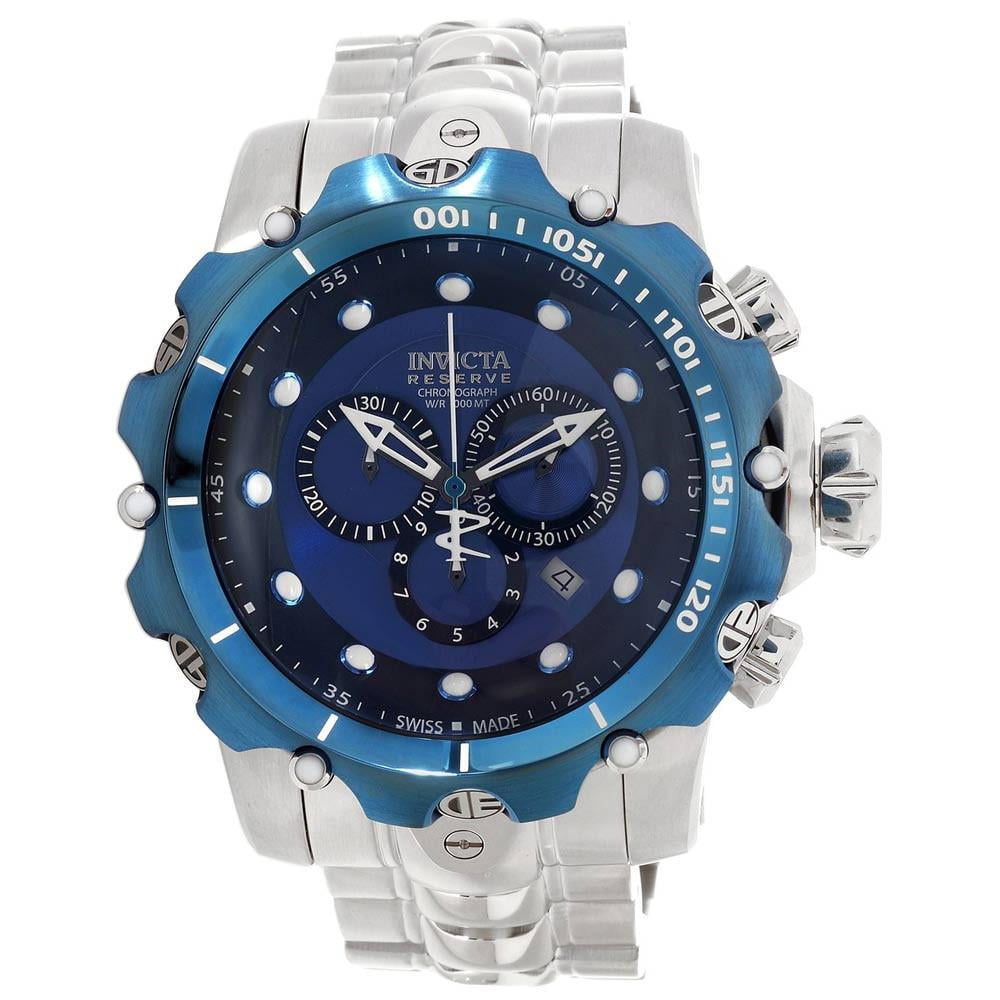 amantes amentes ハラコ バッグ ブルー Invicta Men's 14624 Venom Reserve Blue Dial Steel Bracelet