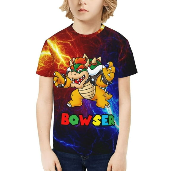 Super Bowser Kids T-Shirt 3d Printed Graphic T-Shirts Boys And Girls Short Sleeve Shirts For Youth Kids X-Small