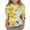 Yellow, variant on 3/4 Length Sleeve Tops for Teen Girls Crewneck Trendy Colorful Floral Printed Summer Tops Kids Lightweight Cozy Blouse