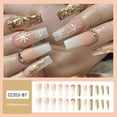 thumbnail image 1 of Christmas 24PCs False Fake Nails Snowflake French Fake Nails Acrylic Nail A, 1 of 8
