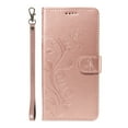 thumbnail image 2 of Nalacover Case Wallet for iPhone 13 Mini with Card Slots, Embossed Pattern PU Leather Phone Case for iPhone 13 Mini Kickstand Flip Cover Detachable Wrist Strap Magnetic Closure Case, Rosegold, 2 of 11