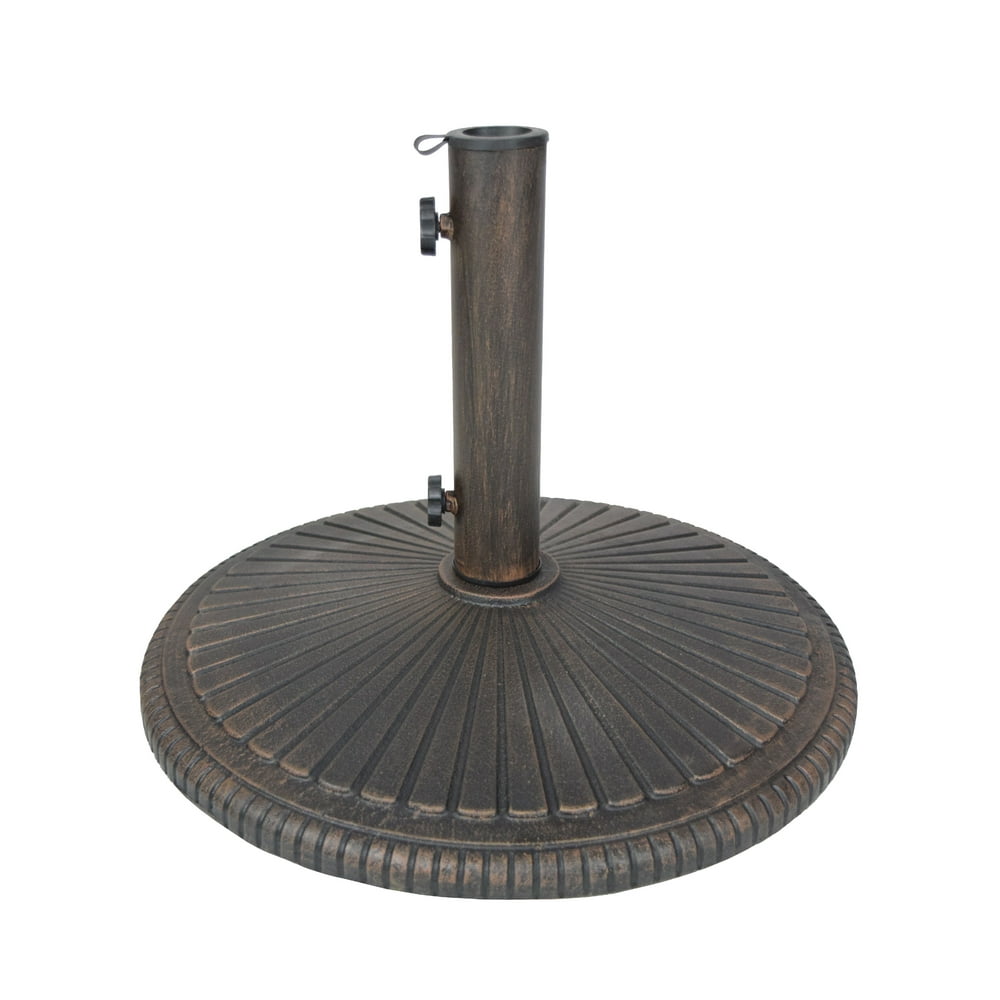 20” Elegant Antique Bronze Round Cast Iron Patio Umbrella Stand