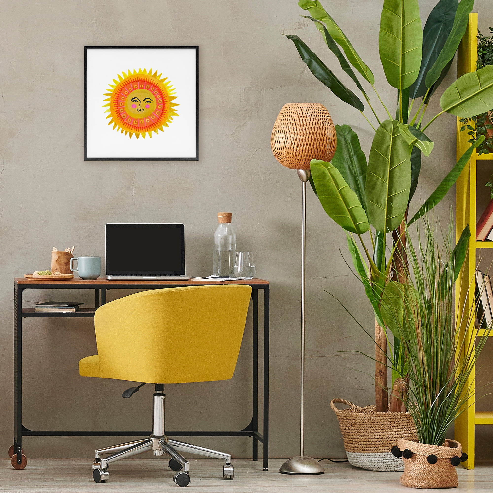 Stupell Industries Eccentric Bohemian Sun Black Framed Giclee Art, design by Katherine Herrell Studio