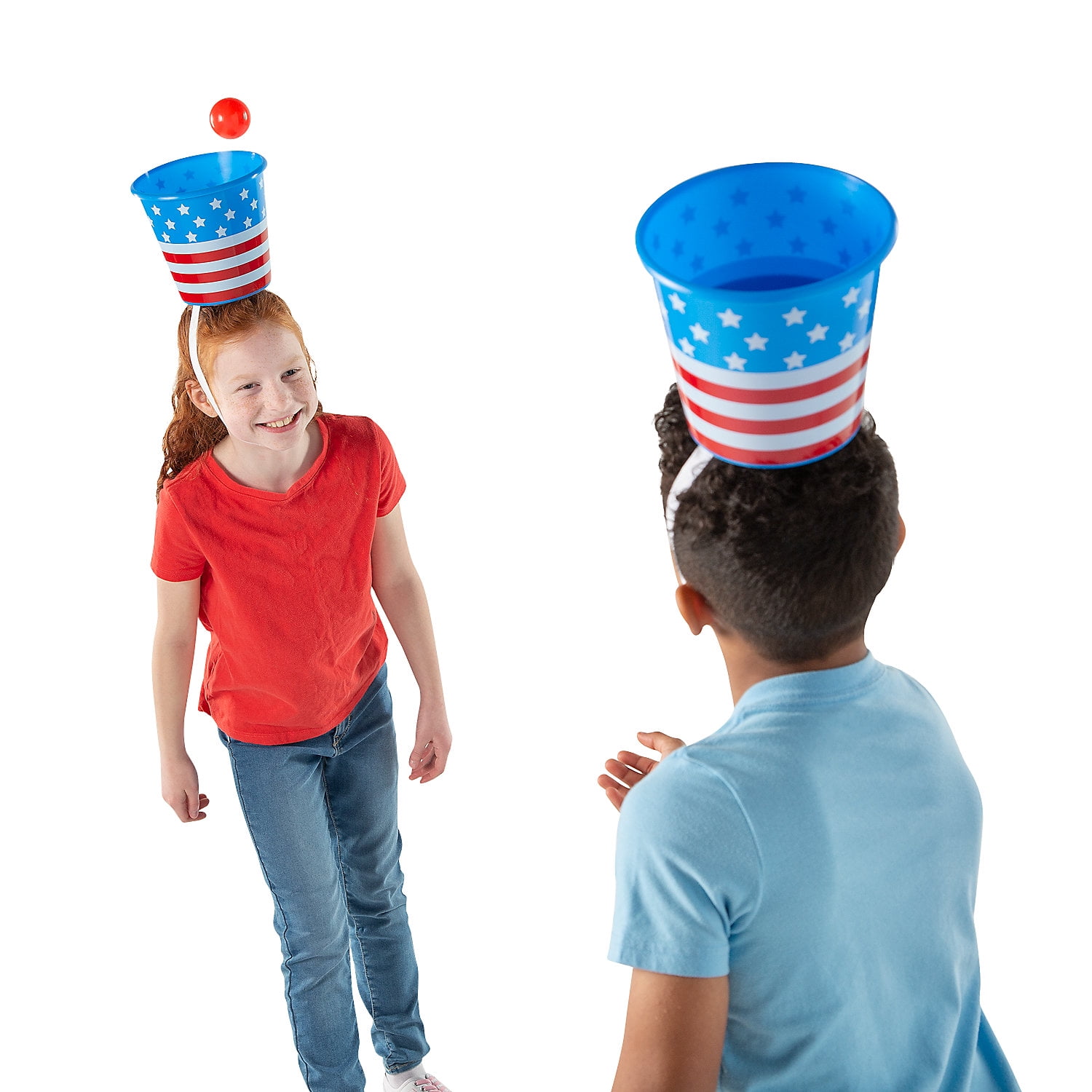 Fun Express Patriotic Target Toss Bucket Game, 14 Pieces