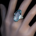 thumbnail image 2 of Womens Oval Rhinestone Ring Oversized Alloy Electroplated Cocktail Ring White Gold Color European American Gift for Her Festival Jewelry Fashion Ring, 2 of 4