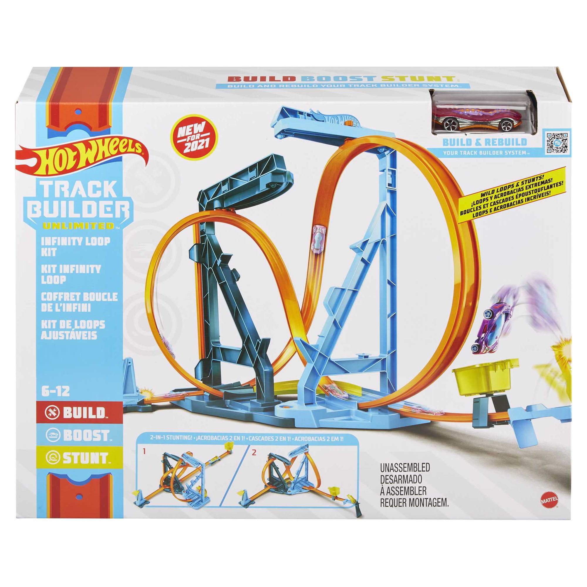 Hot Wheels Track Builder Unlimited Infinity Loop Kit Track Set & 1 Toy Car In 1:64 Scale - image 7 of 7
