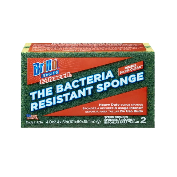 Brillo Basics Estracell Heavy Duty Scrub Sponges, 2 Count