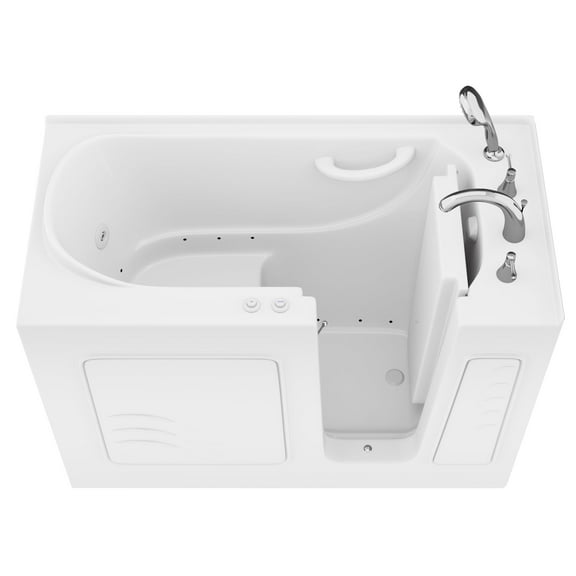 Value Series 26 in. x 53 in. Right Drain Quick Fill Walk-In Whirlpool and Air Tub in White