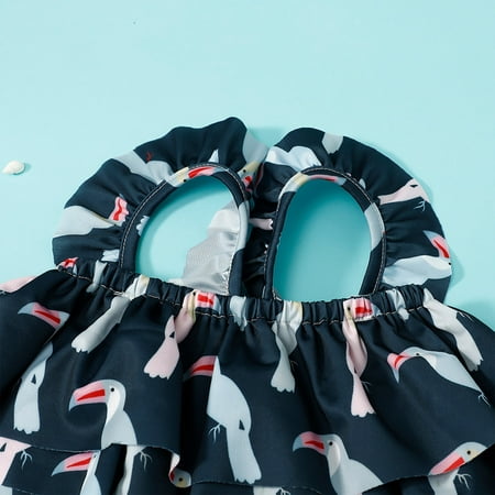 

Gubotare Toddler Summer Girls Bowknot Fashion Cute Printed Ruffles Two Piece Swimwear Swimsuit Bikini Girls Bikinis Navy 4-5 Years