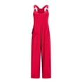 thumbnail image 5 of ZyeKqe Womens Jumpsuits Adjustable Sleeveless Rompers Baggy Wide Leg Overalls with Pockets Loose Fitted Summer Outfits, 5 of 7