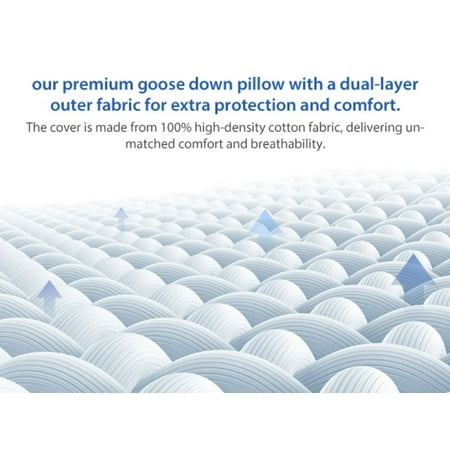 FAPO Goose Feather and Down Pillows Queen Size Set of 2 Luxury Hotel Bed Pillows with Cotton Cover