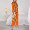 thumbnail image 4 of Kll Hello Summer Print Women'S Long Sleeve Pajamas With Pants Sleepwear Loungewear 2 Set-X-Large, 4 of 9