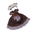 thumbnail image 4 of Conjunto de 2 vestidos a escala 1:6 para vestir muñecas hechas a mano, accesorios elegantes y adorables para coleccionar. marrón oscuro, 4 of 9