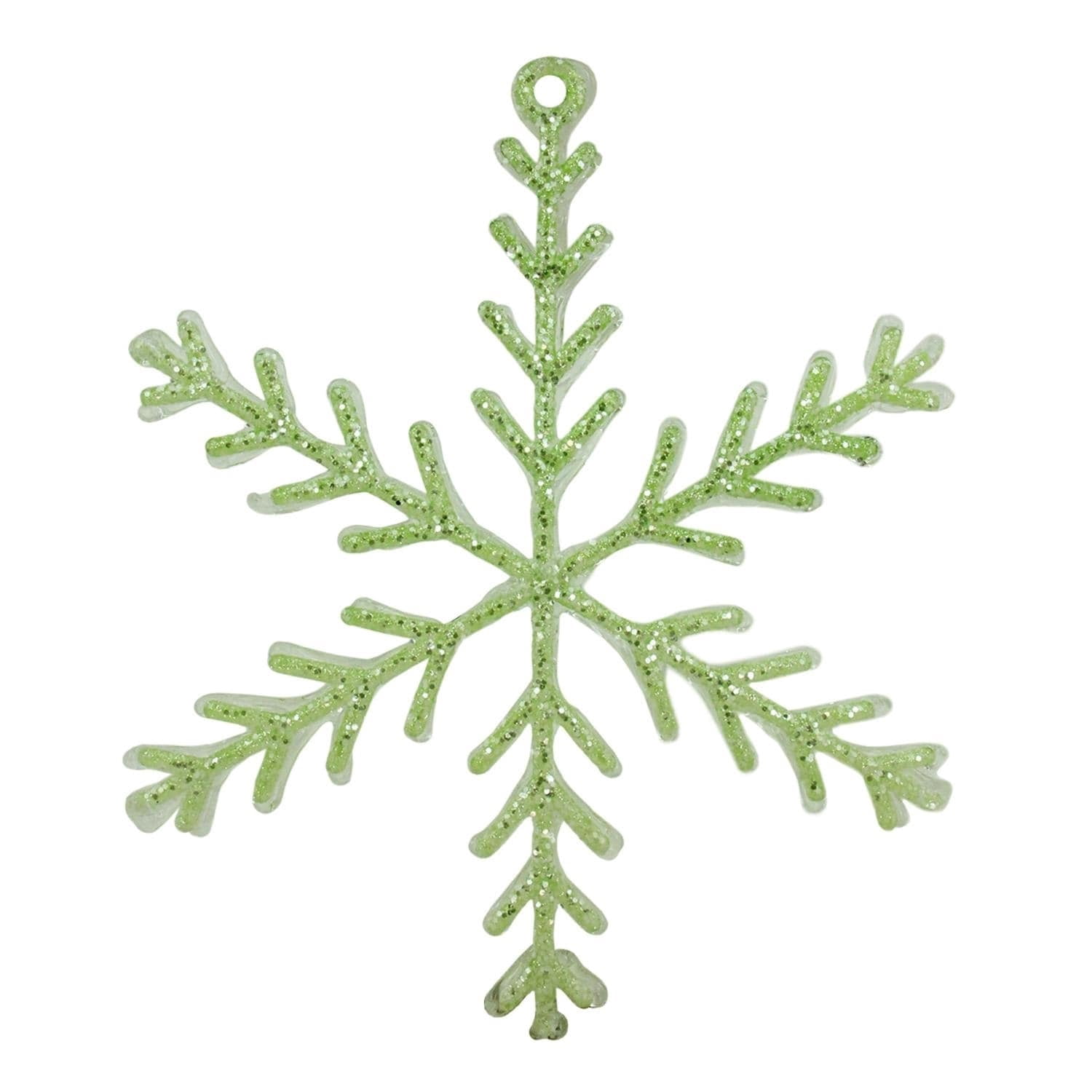 Allstate 10.5" Pastel Dreams Soft Green Glittered Snowflake Christmas Ornament