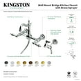 thumbnail image 7 of Kingston Brass KS2447ALBS Heritage Double-Handle Wall-Mount Bridge Kitchen Faucet with Brass Sprayer, Brushed Brass, 7 of 7