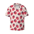 thumbnail image 4 of Uemuo Strawberry Pattern Cotton Linen Short Sleeve Shirts,Casual Lightweight Button Down Shirts,Vacation Beach Summer Tops-4X-Large, 4 of 7