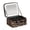 Coffee, variant on Travel Makeup Case with LED Light, Portable Makeup Organizer, Removable LED Mirror with Adjustable Natural/Warm Light, 360° Rotation, 2000mAh Battery, 6 Removable EVA Partitions, Brush Holder