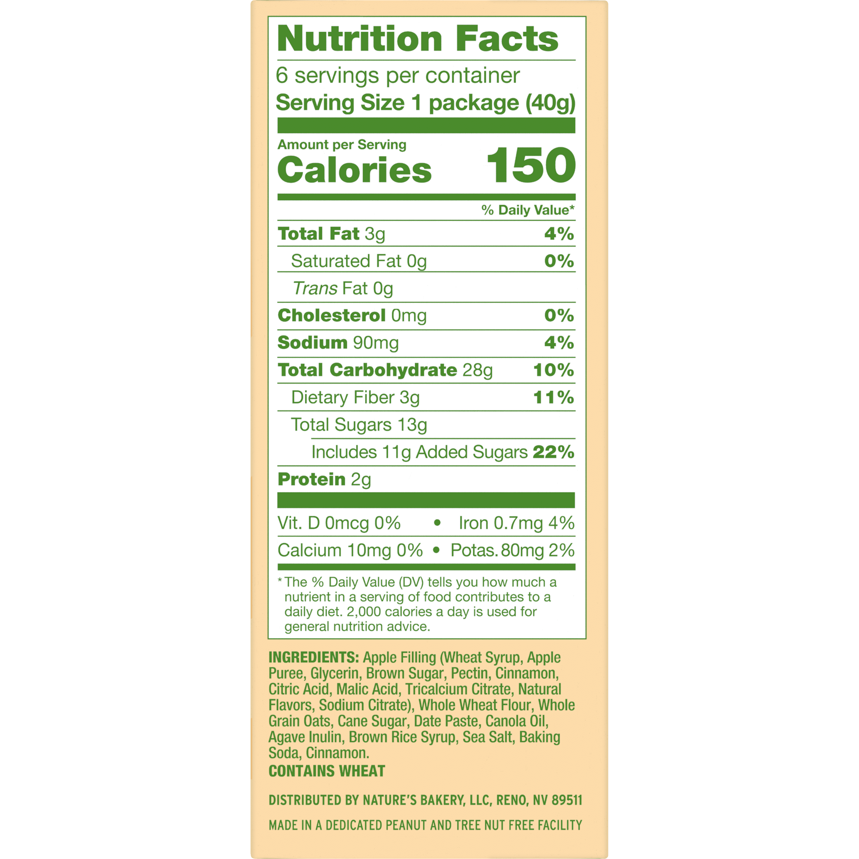 Nature's Bakery Apple Oatmeal Crumble Bars, 1.41 oz Bars, (36 Ct), Vegan, Non-GMO, Plant-Based