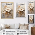 thumbnail image 4 of Designart "Gentle Petal Dance In Beige Tones I" Flowers Floater Framed Wall Art Prints, 4 of 5