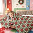 thumbnail image 3 of Manfei Merry Christmas Full Size Comforter Sets,Golden Xmas Plaid Bedding Comforter Set,Xmas Reversible,3-Piece,1 Comforter and 2 Pillowcases, 3 of 7