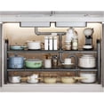 thumbnail image 1 of Estante para Cocina，Organizador Fregadero Debajo, Organizador de Fregadero, Estante de Almacenamiento con Paneles Extraíbles, para Cocina, Baño, Ajustable (Negro), 1 of 4