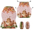 thumbnail image 3 of FUIALDOLG Tulip Cute Cat Colorful Eggs Gaming Chair Covers Set of 4,Elastic Breathable Office Chair Cover with Armrest Covers Protector Washable Non-slip Desk Chairs Slipcover for Home,Office, 3 of 9