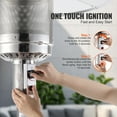 thumbnail image 3 of KFFKFF Outdoor Patio Heater, 50000BTU Propane Fueled, Tall Hammered Finish with Circular Table Feature, Durable Metal Burner & Wheels, Secure Outdoor Heating for Patio, Gatherings, Garden, Silver, 3 of 9