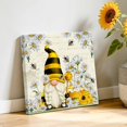 thumbnail image 3 of Canvas Wall Art Honey Gnome Canvas Art Print Daisy Bee Pastoral Farmhouse Retro Background Pictures Wall Decor for Living Room Bedroom Artwork Decorations Stretched Framed Ready to Hang 8"x8", 3 of 9