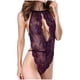 thumbnail image 4 of Moda para mujer Lencería sexy Medias de red Encaje Flores Hueco Sexy Cuello halter Mono de malla transparente Fridja  nalpqowj41774, 4 of 9